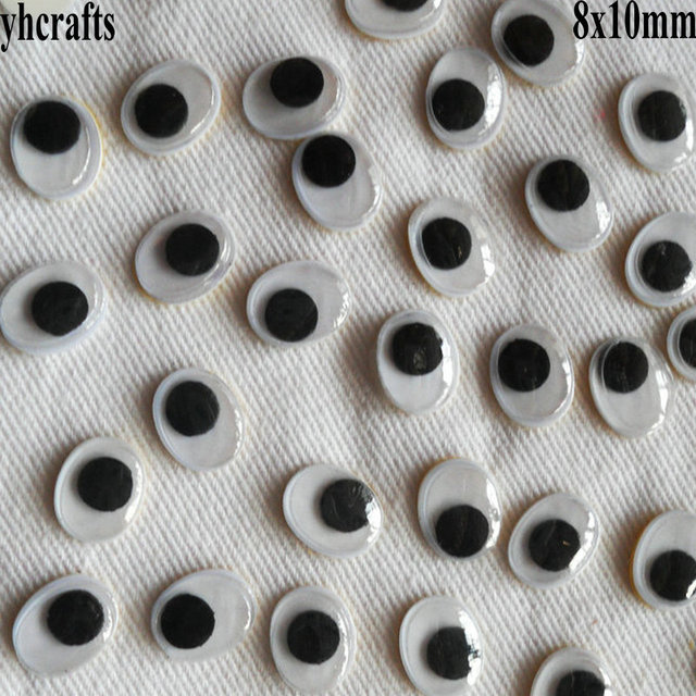 50PCS/LOT,8x10mm oval black wiggle eyes stickers Toll eyeball Doll eyes  Crafts material Kindergarten handwork accessories OEM - AliExpress